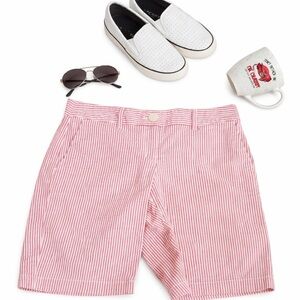 ❤️ Ann Taylor LOFT Red & White Seersucker Shorts Size 0 ✨